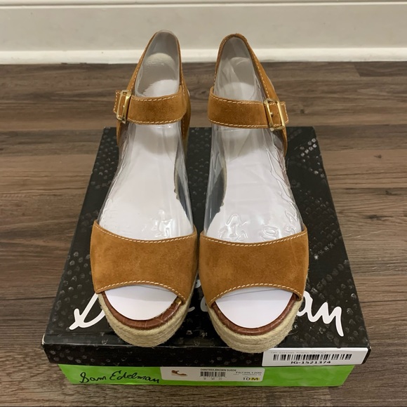 Sam Edelman Brown & Tan Dimitree Espadrille Wedge Sandals Size 10 - Picture 6 of 12